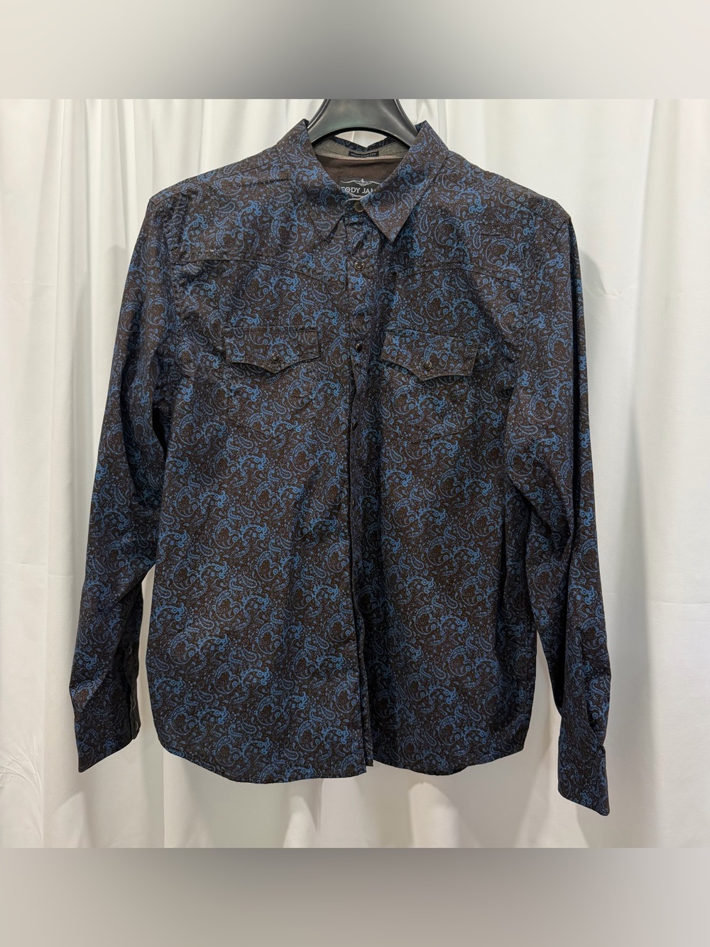 Cody James Brown Blue Paisley Pearl Snap Western Shirt 2XL